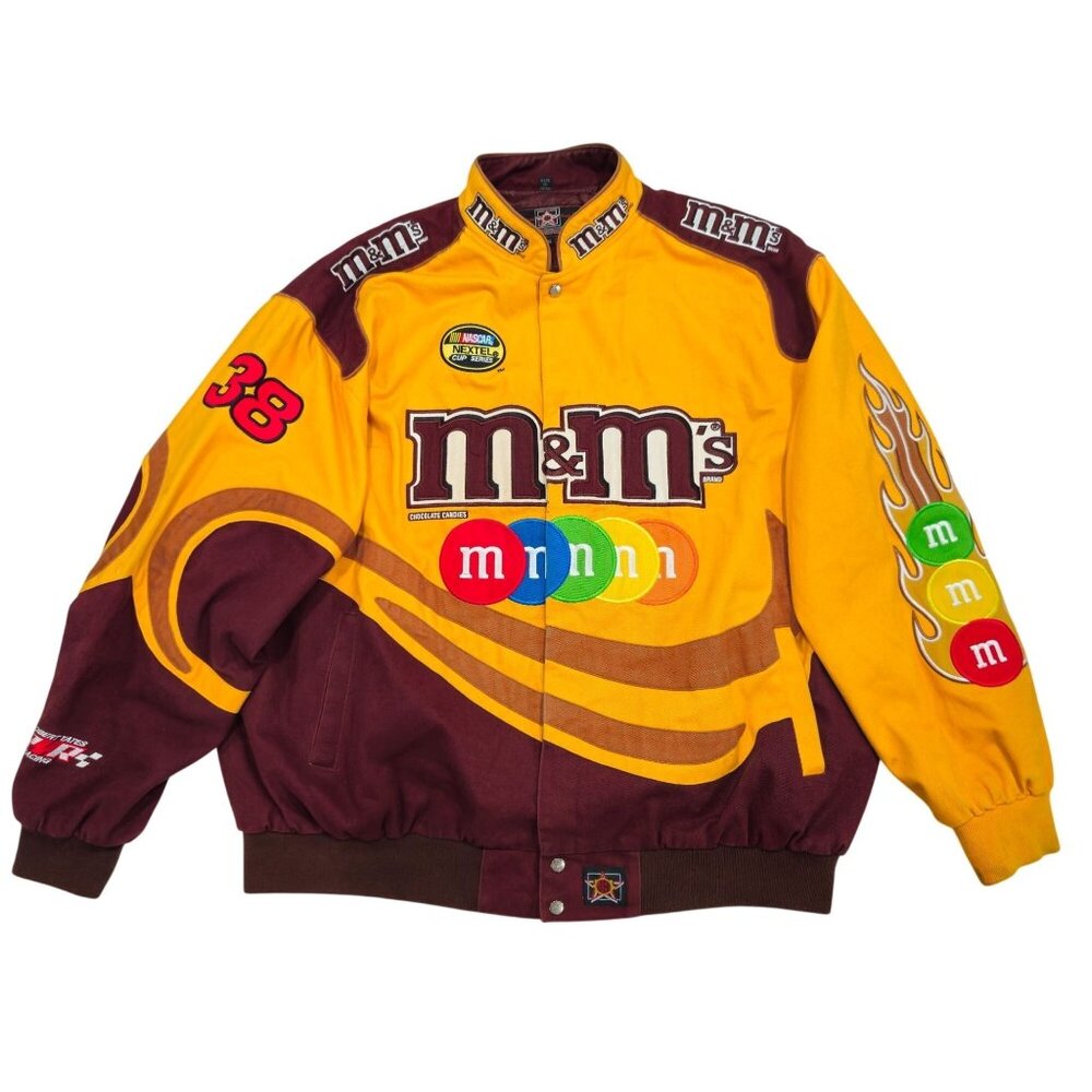 Vtg JH Design M&M ELLIOTT SADLER #38 NASCAR Jacket Robert Yates Racing Size 4XL